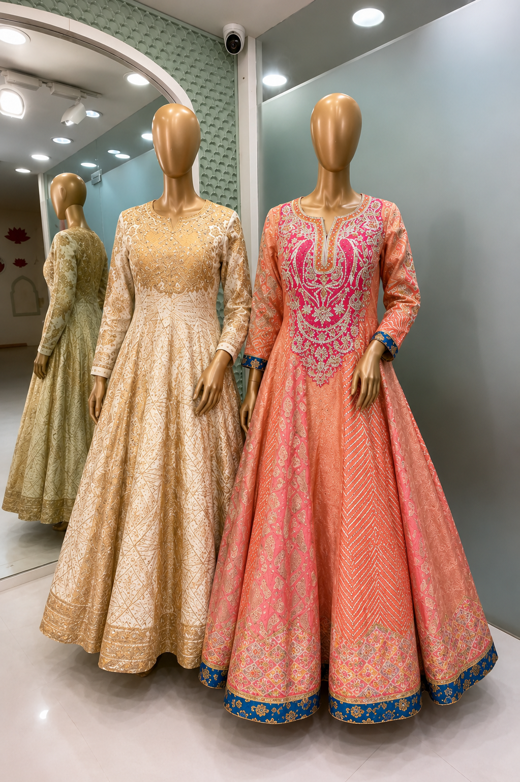 38 - Ivory Mirrorwork Kurta Set