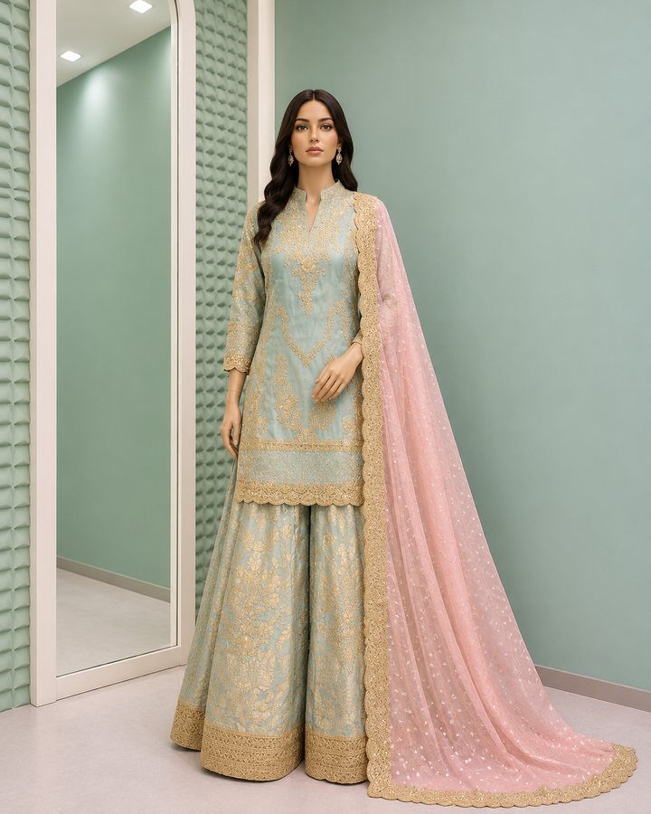 Fuchsia Mirrorwork Lehenga