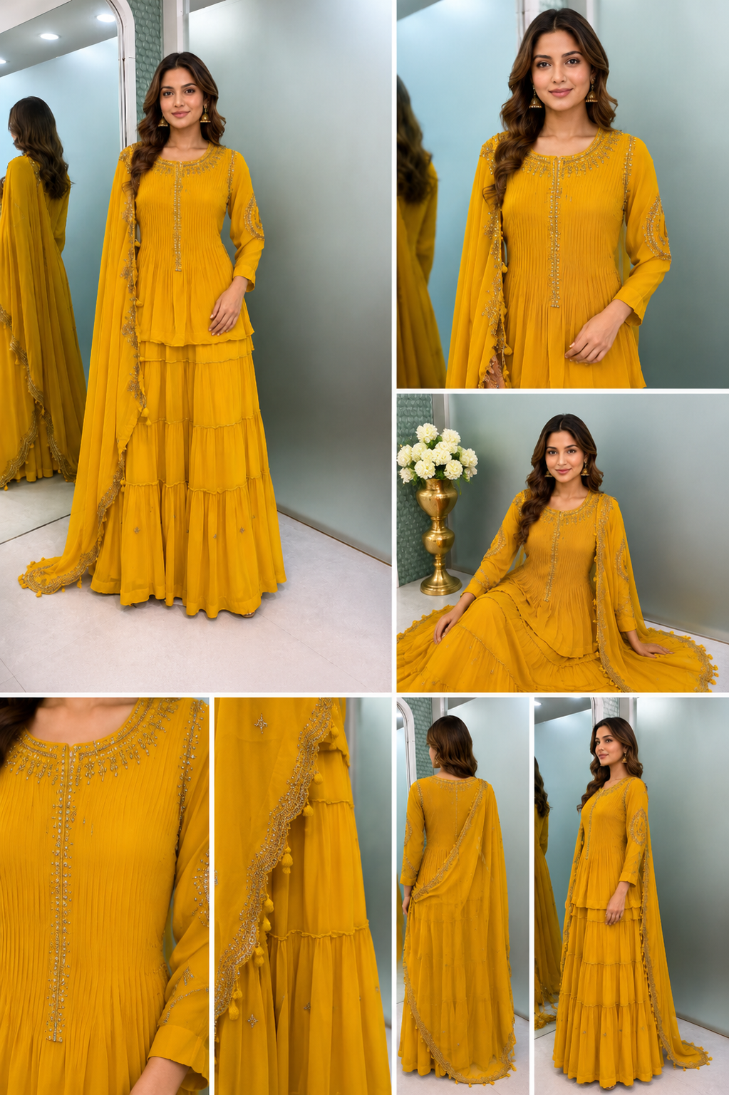 53 - Teal Zari Lehenga Set