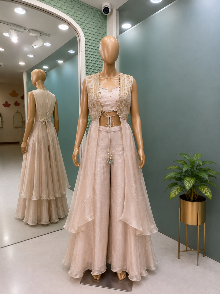 Ivory Pearl Indo-Western Set