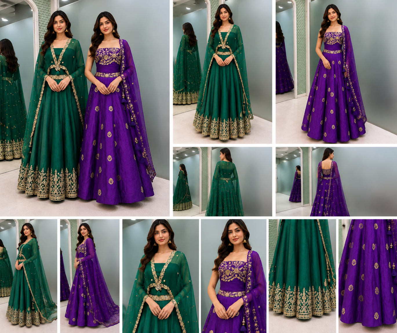 Champagne Embroidered Indo-Western