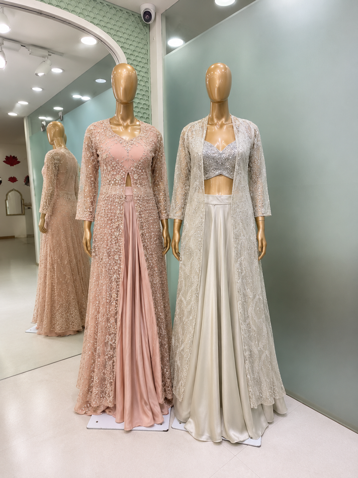 47 - Powder Pink Anarkali Set