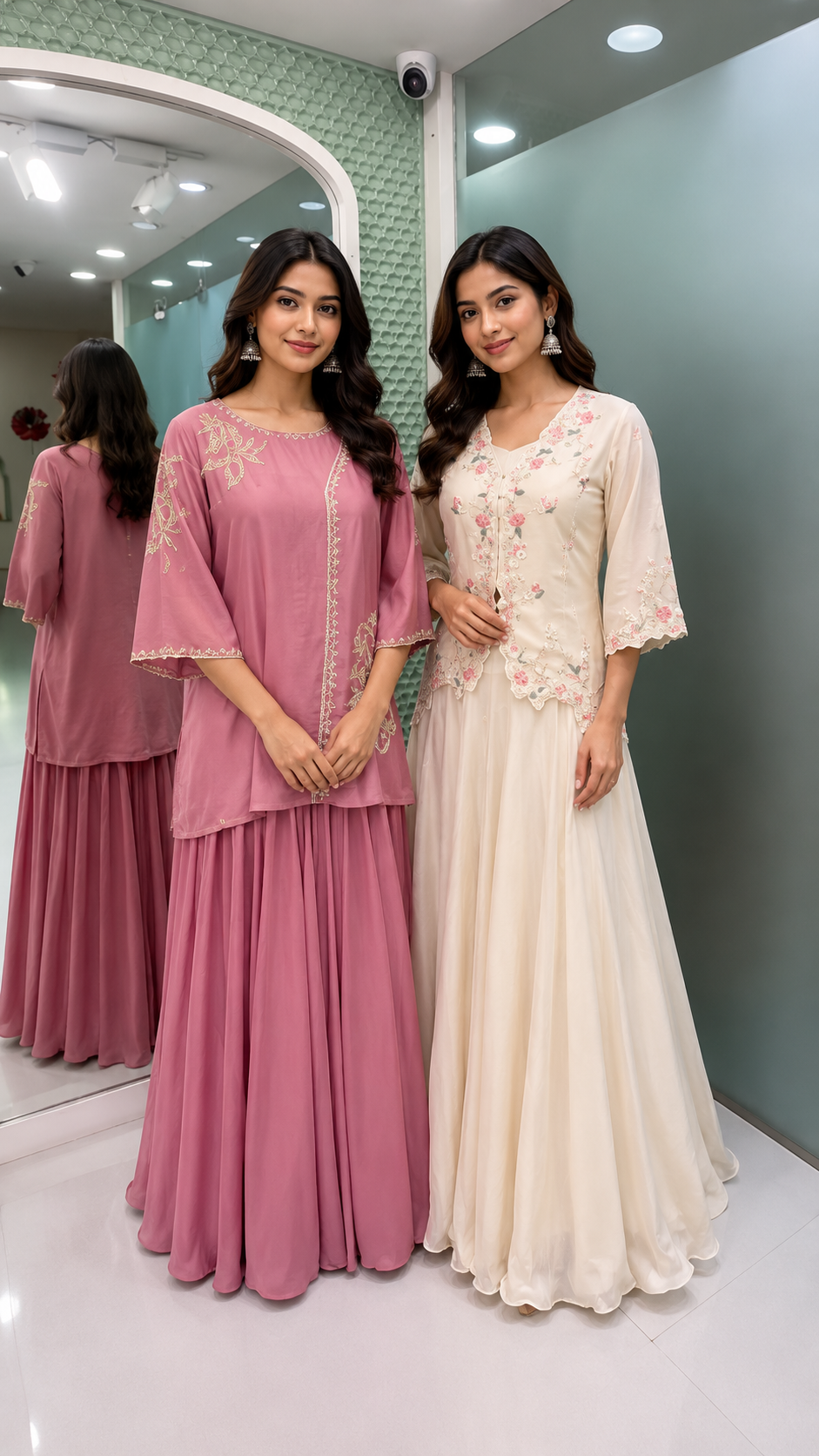 Powder Blue Embroidered Palazzo Set