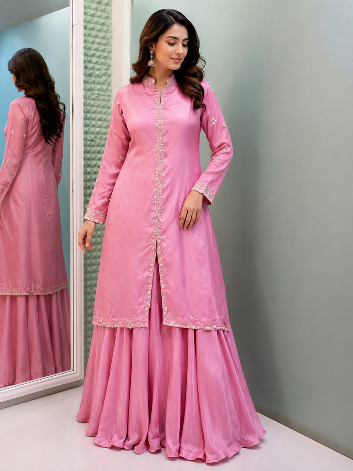 Blush Rose Kurta Lehenga Set