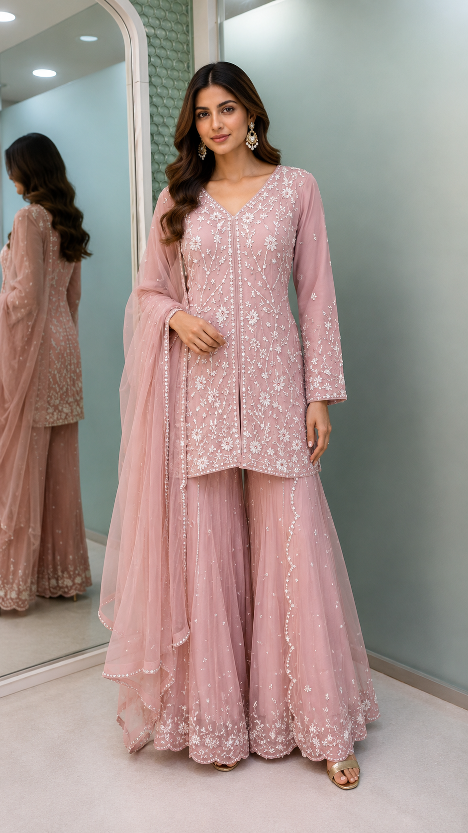 61 - Midnight Velvet Indo-Western Set