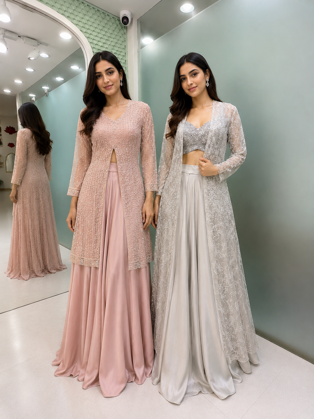 47 - Powder Pink Anarkali Set