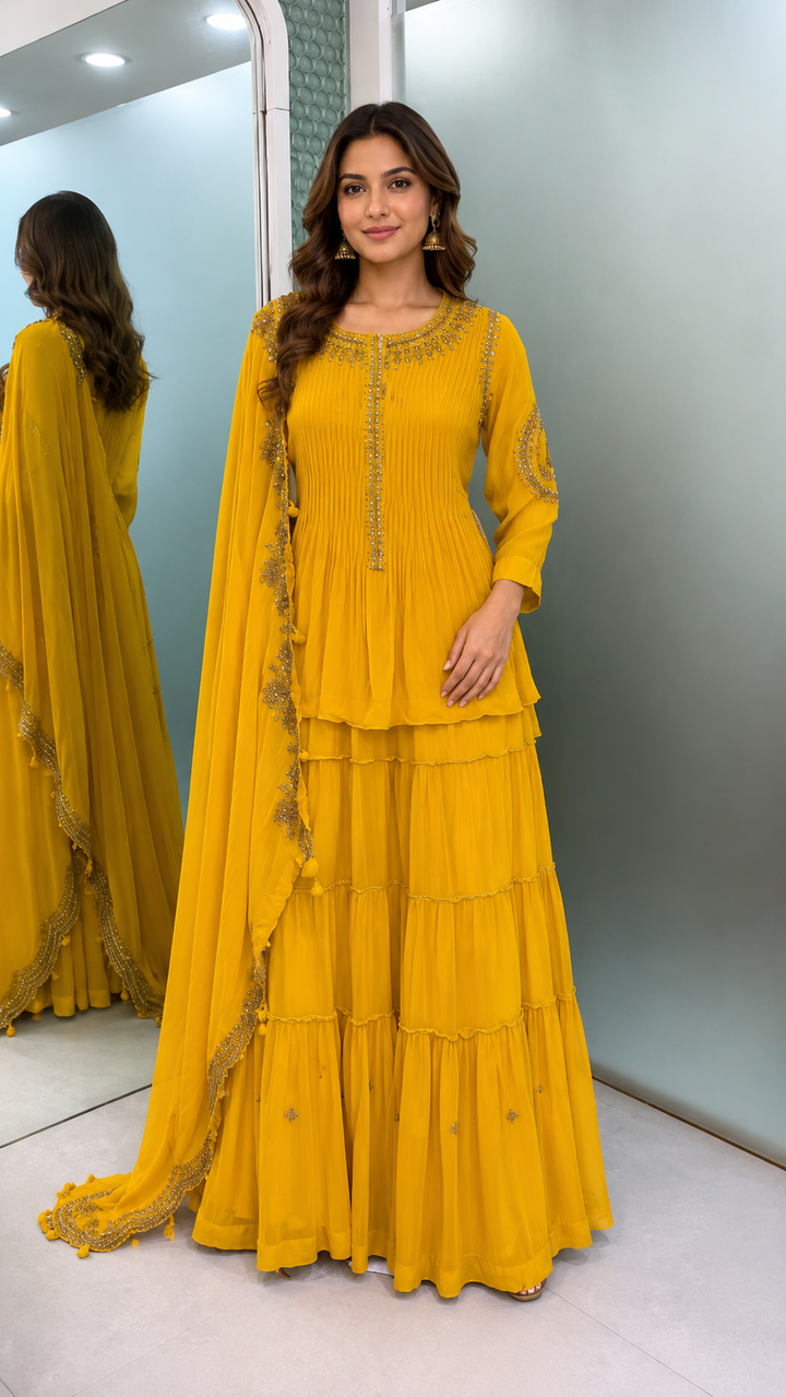 Teal Zari Lehenga Set