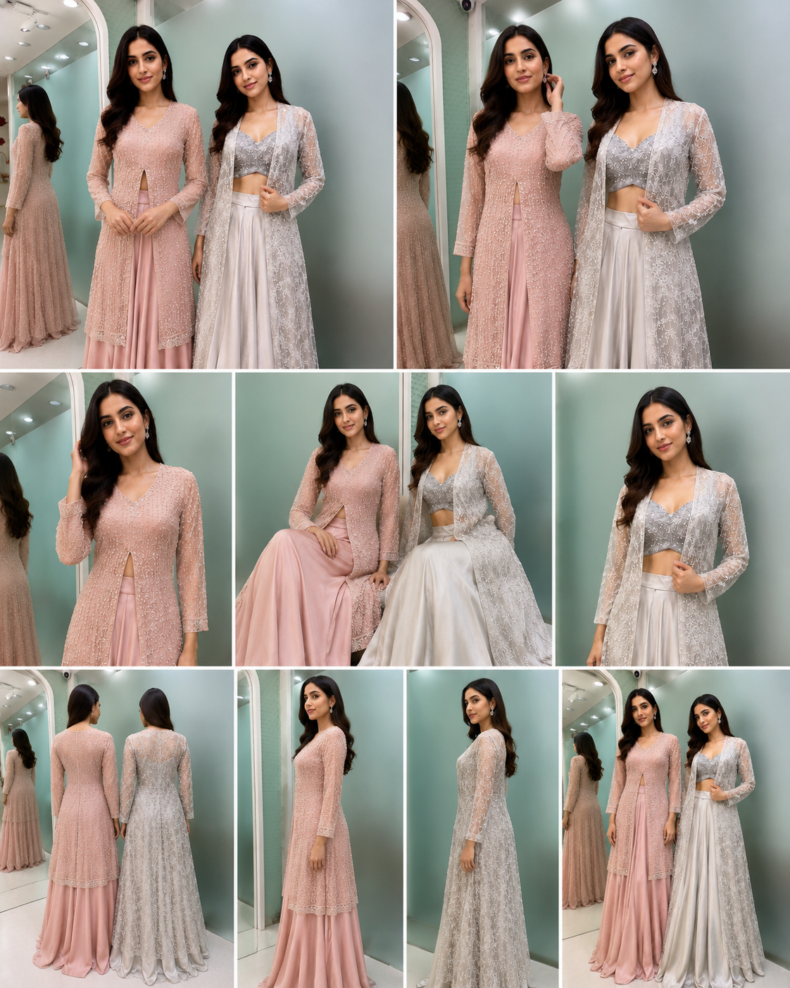 47 - Powder Pink Anarkali Set