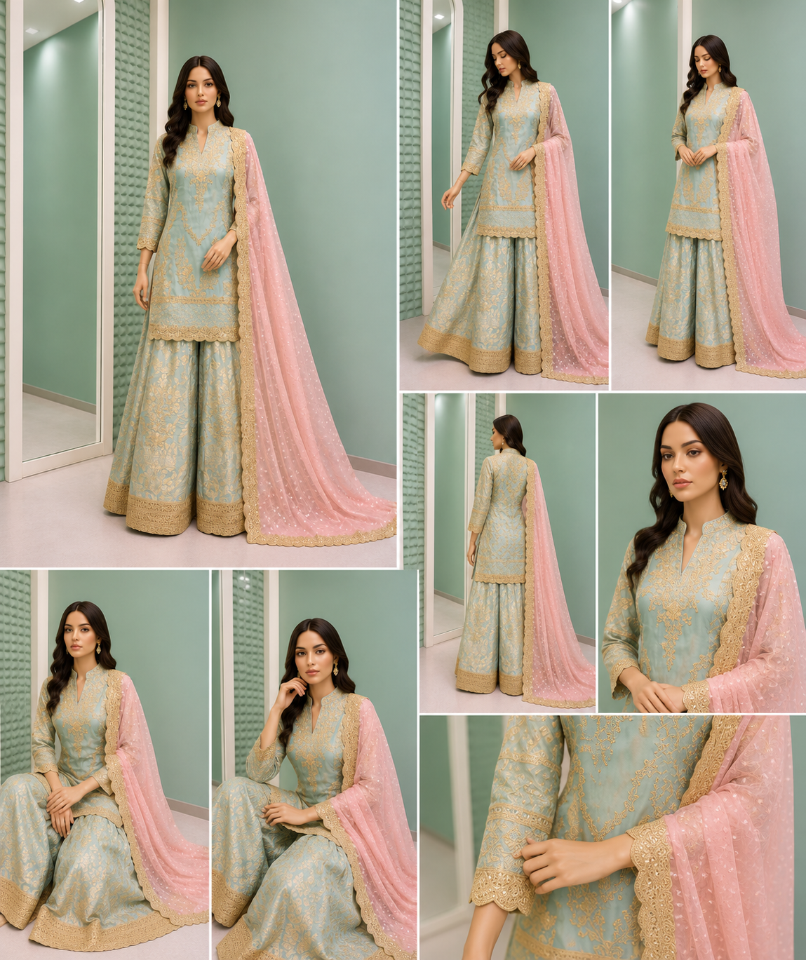25 - Fuchsia Mirrorwork Lehenga