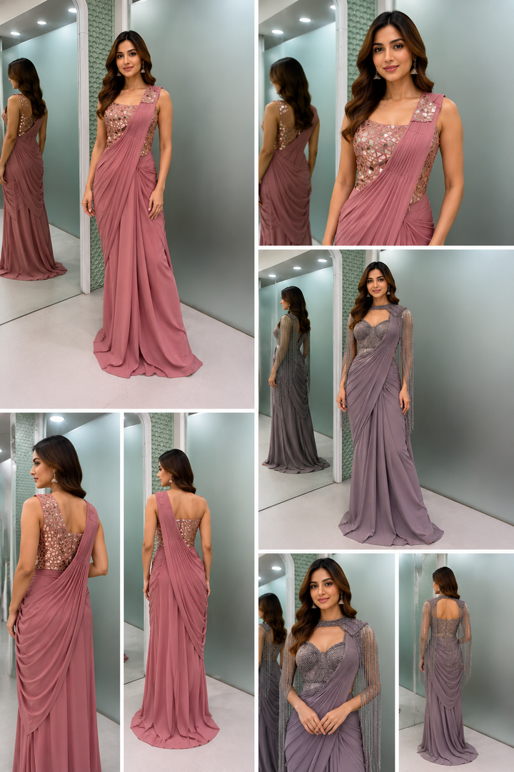 55 - Wine Pearl Anarkali