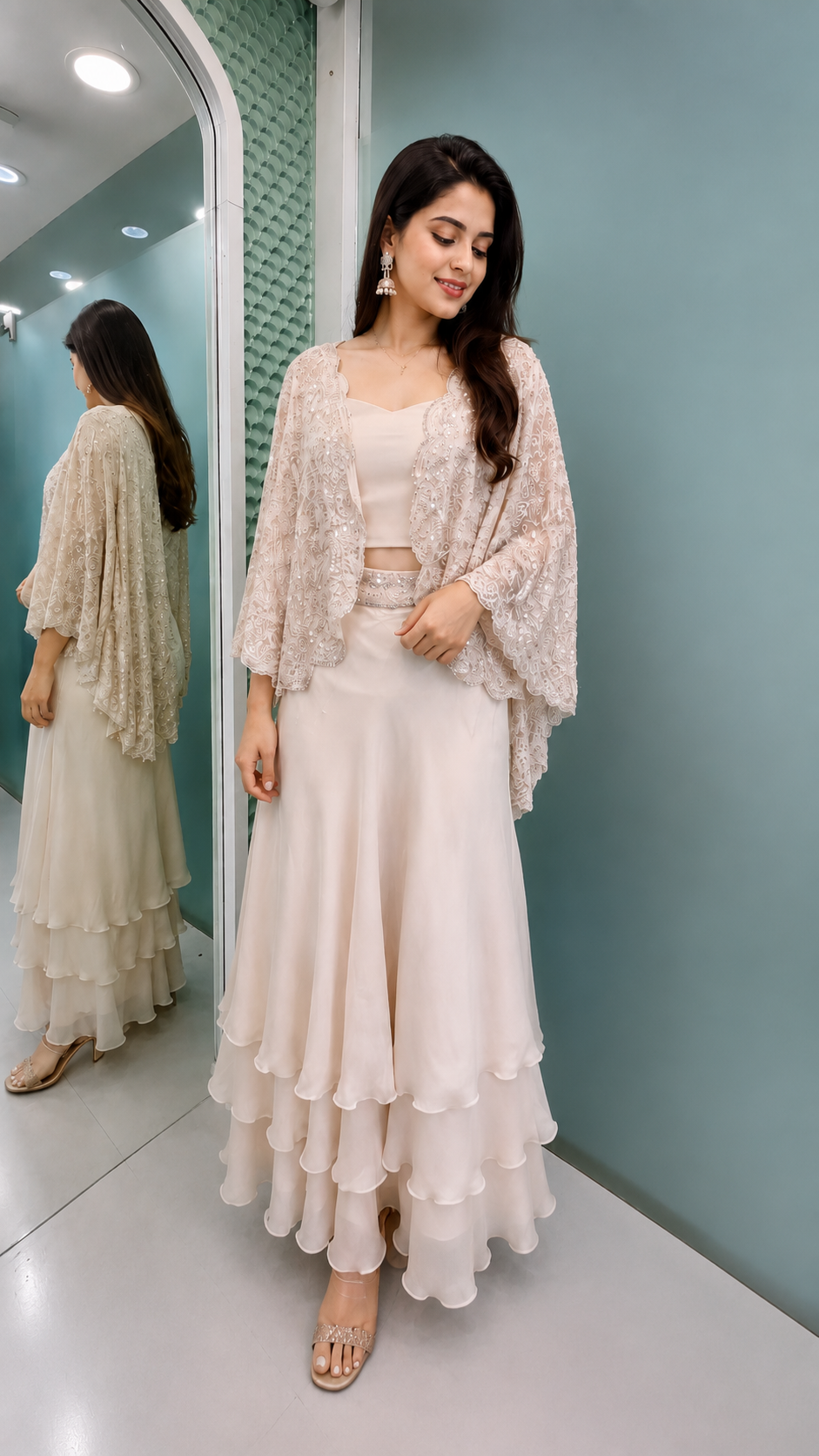 22 - Coral Bloom Kurta Set
