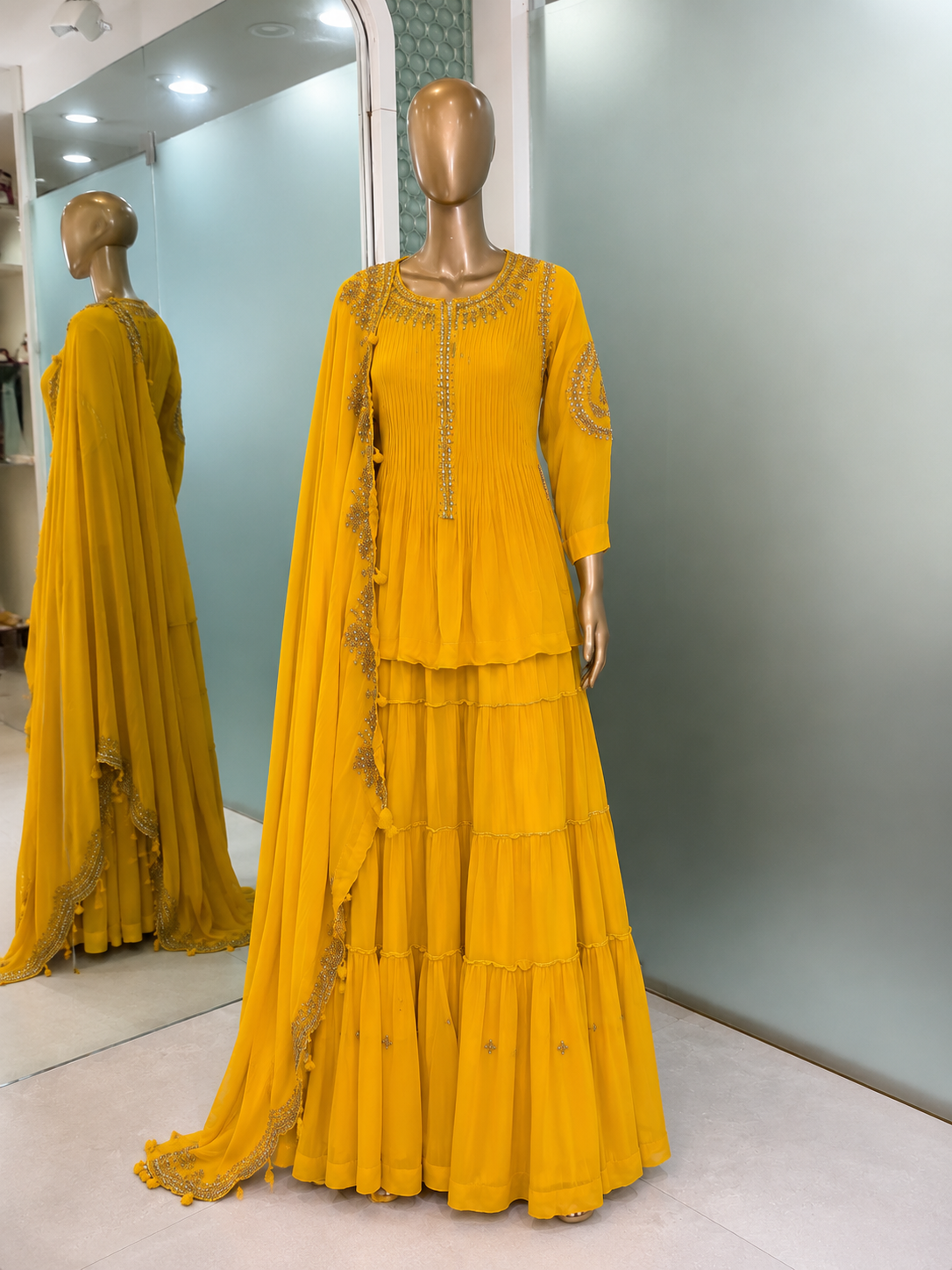 53 - Teal Zari Lehenga Set
