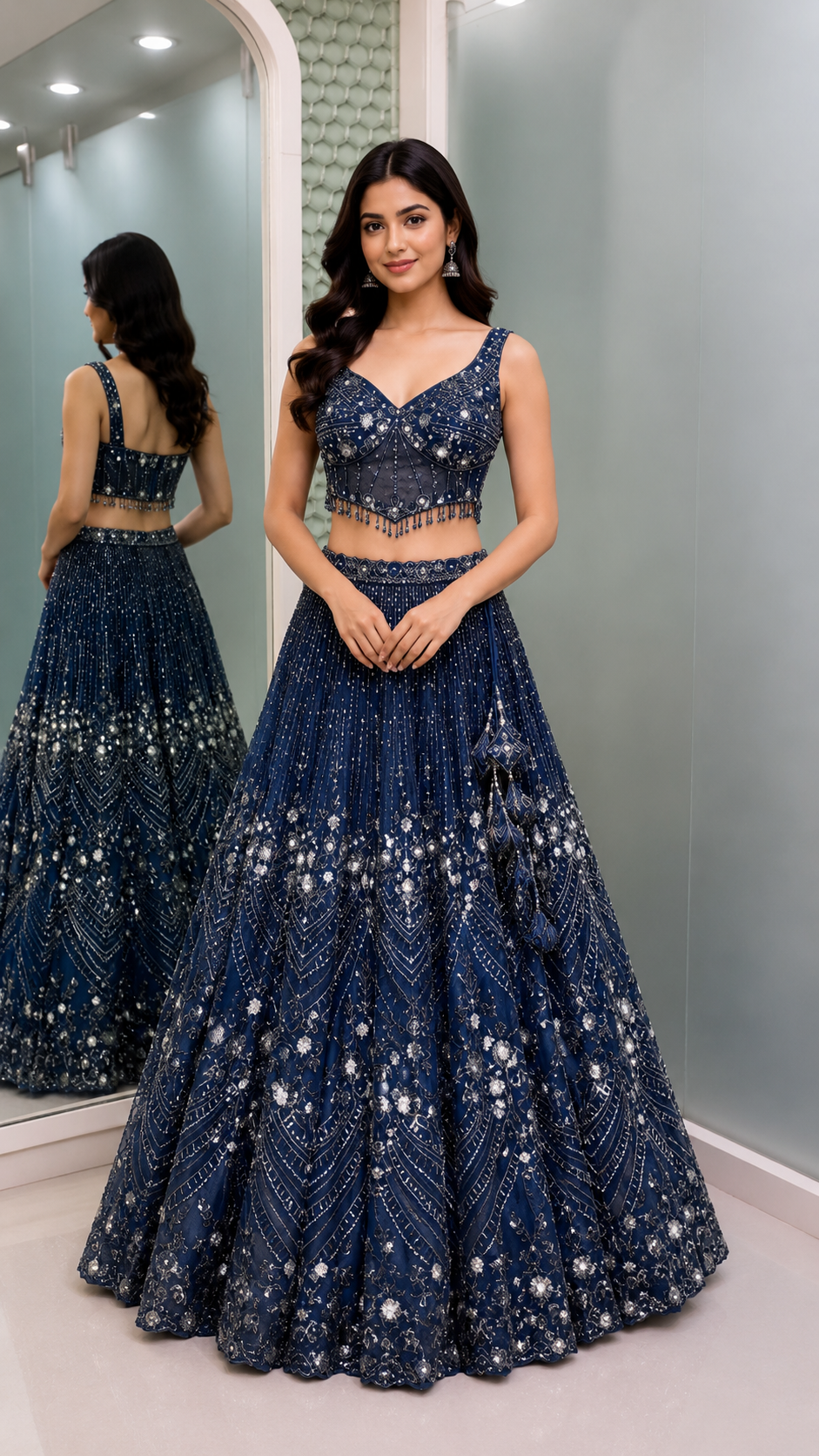 Wine Velvet Bridal Lehenga