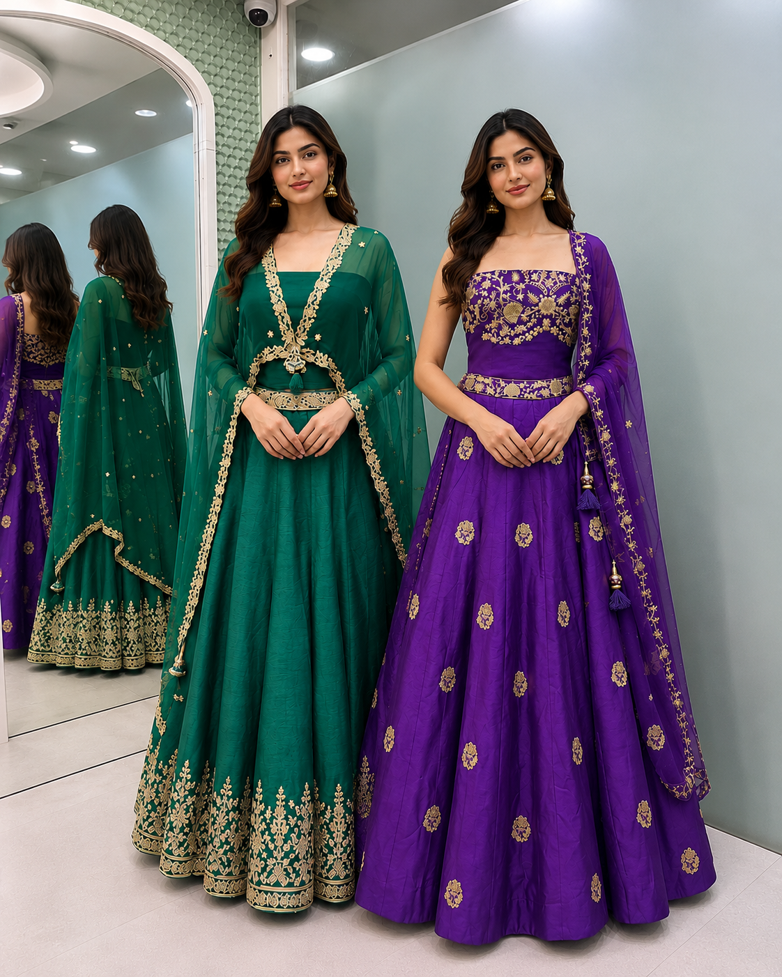 Champagne Embroidered Indo-Western
