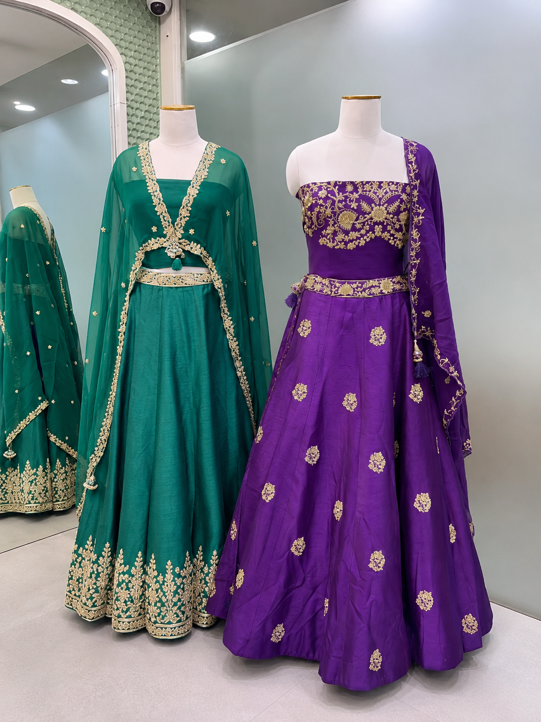 Champagne Embroidered Indo-Western