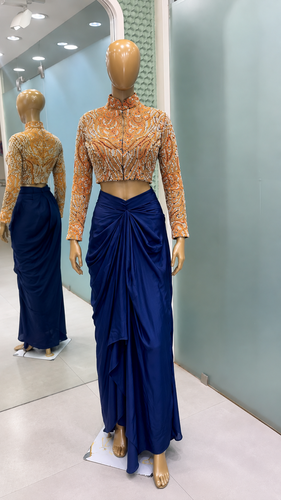 44 - Midnight Blue Jacket Lehenga