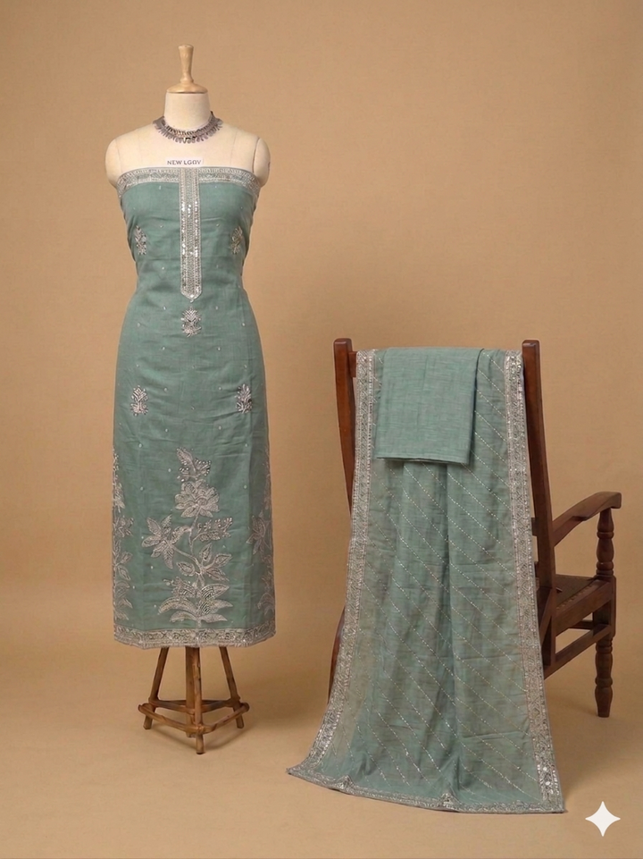 SKY MAL CHANDERI FABRIC